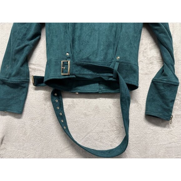 House of CB London Crop Jacket Belted Buckle Hem Wide Lapel Epaule Blazer XS - Picture 10 of 16